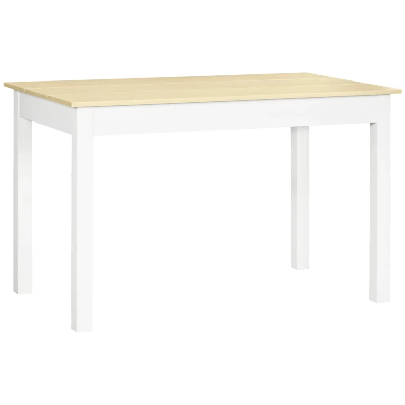 easycomfort easycomfort tavolo da pranzo 4 6 posti design moderno per cucina e soggiorno 119x70x75cm bianco e legno