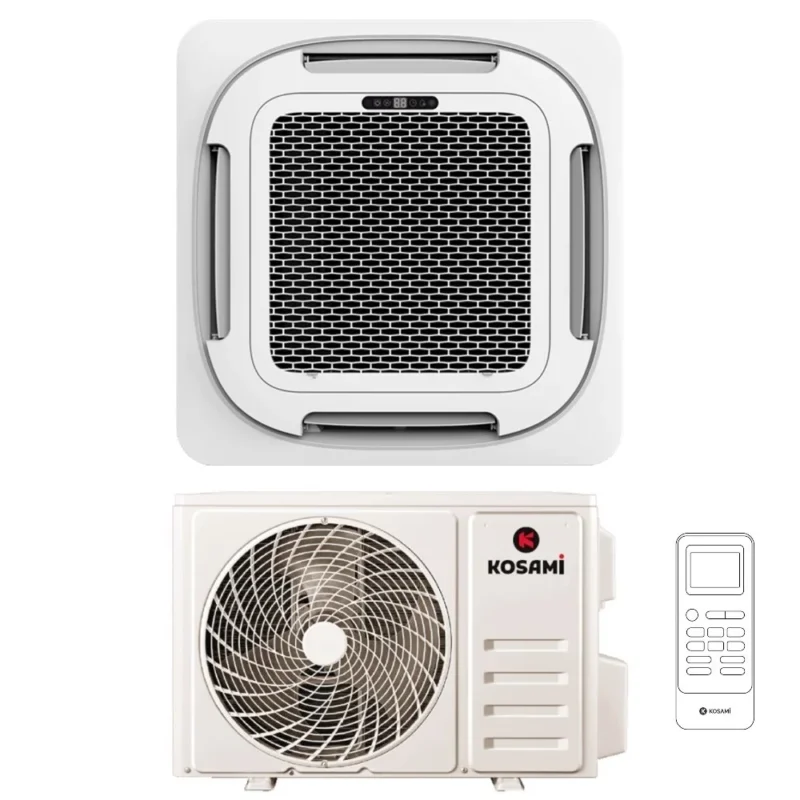 kosami condizionatore a cassetta kosami 48000 btu trifase r 32 wi fi integrato con griglia e telecomando