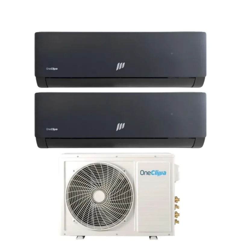 oneclima condizionatore dual split oneclima prime black 1212 con mlt18x2y24 r 32 wi fi integrato