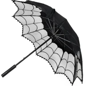 Kreepsville Spiderweb Lace Sonnenschirm Schwarz