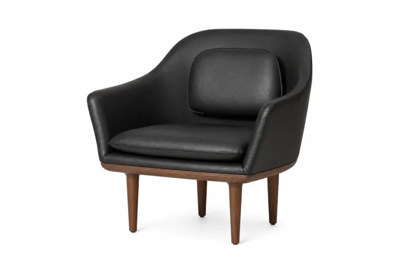 Lunar Lounge-Sessel, large, Walnuss, Bellagio Black 7925 HR von Stellar Works