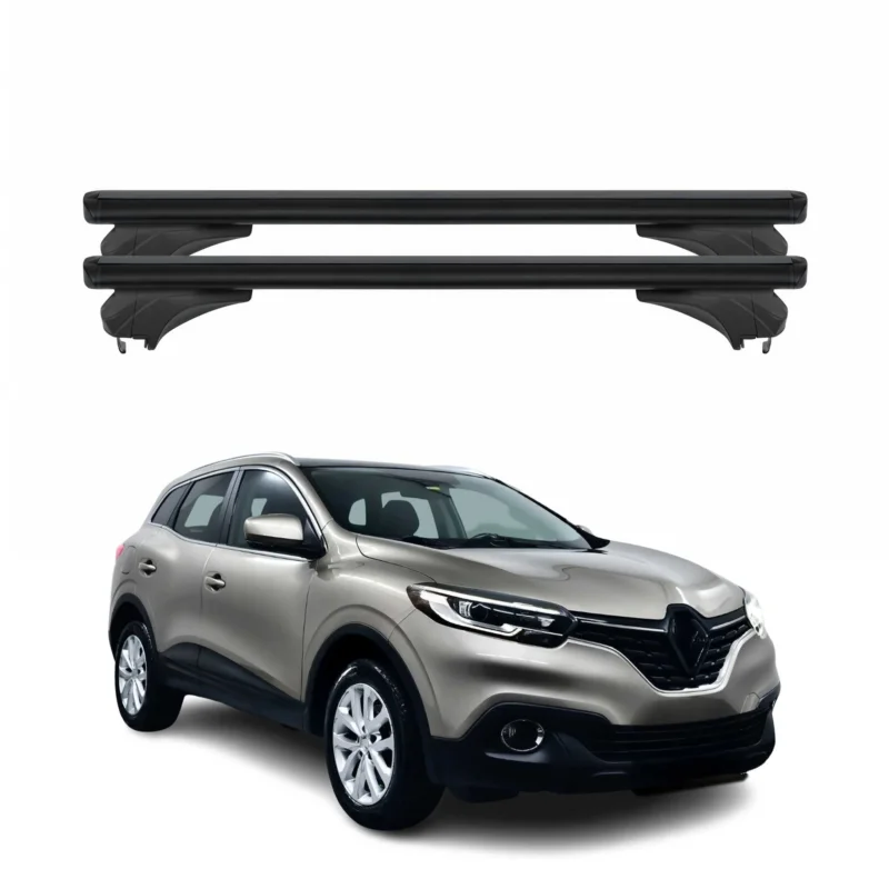 Menabo Dachträger Grundtäger für Renault Kadjar 2015-2022 Aluminium Schwarz 2tlg