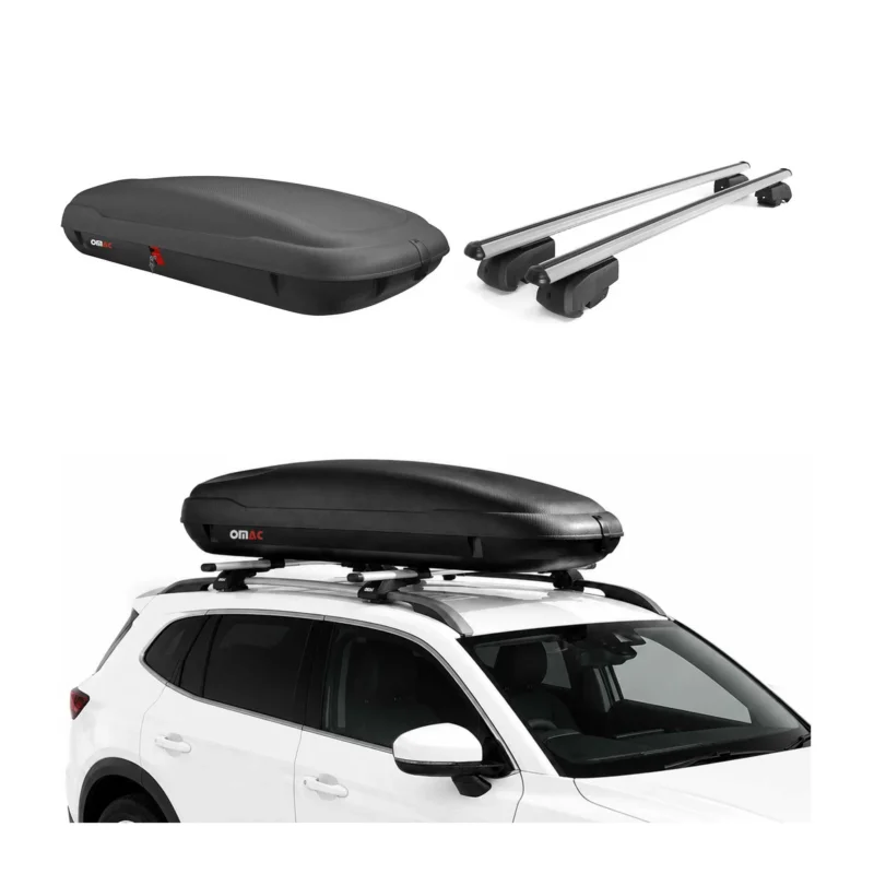 Carbonlook Dachbox 400L + Alu Dachträger Hyundai Tucson III 2016-2021 Silber