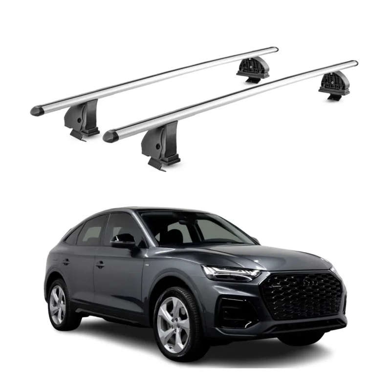 Alu Dachträger für Audi Q5 FYT Sportback 2021-2026 TÜV T-Nut 75 kg 2tlg Silber