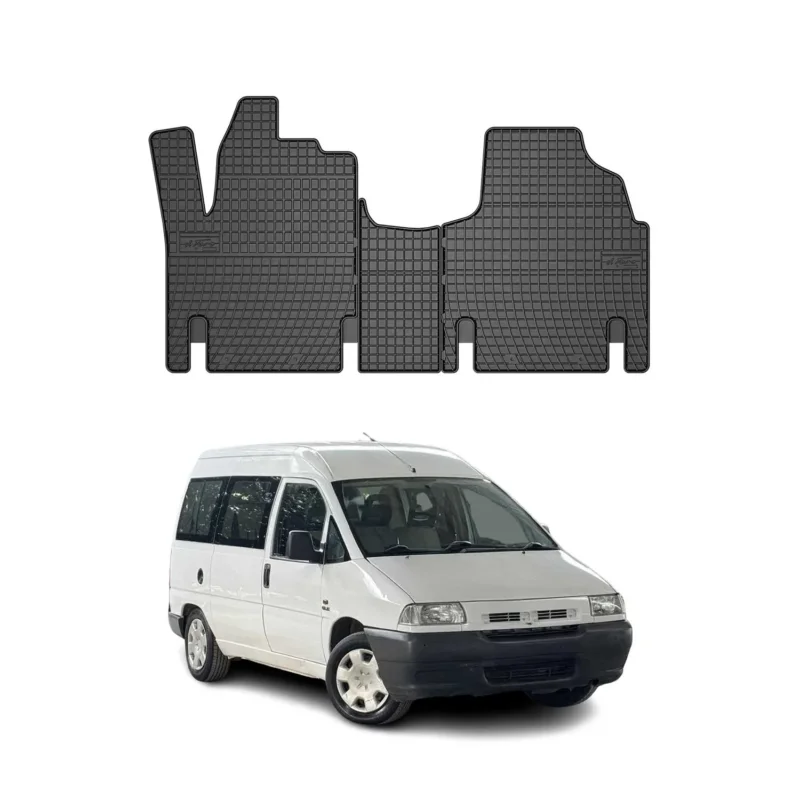 OMAC Gummi Fußmatten für Fiat Scudo 1996-2007 Automatten Gummi Schwarz 3tlg
