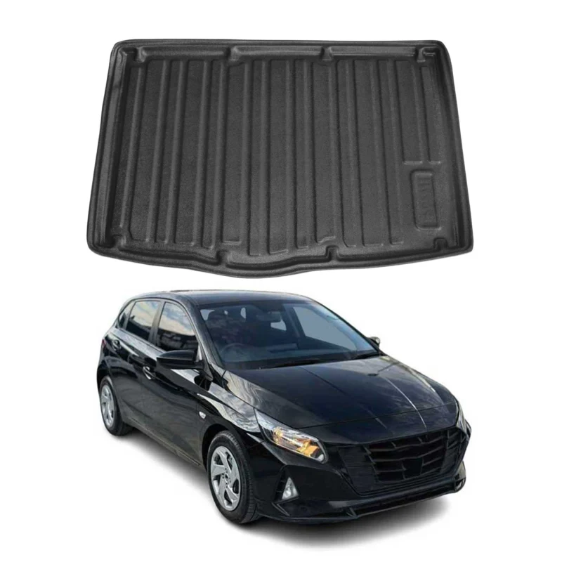 Kofferraumwanne Laderaumwanne für Hyundai i20 2020-2026 Untere Gummi TPE Schwarz