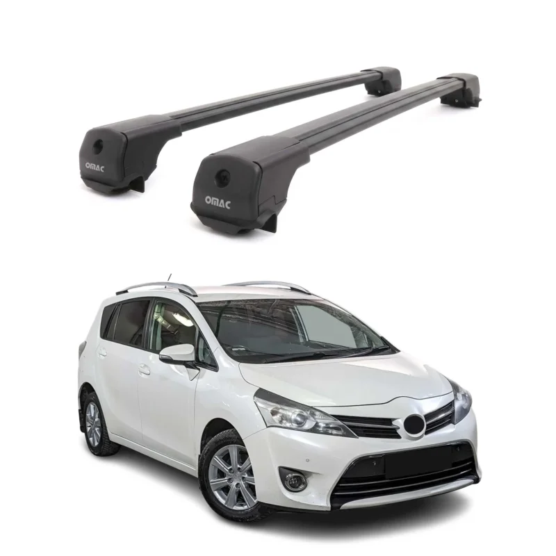 Dachträger Grundträger für Toyota Verso 2009-2018 Aluminium 75kg Schwarz 2tlg