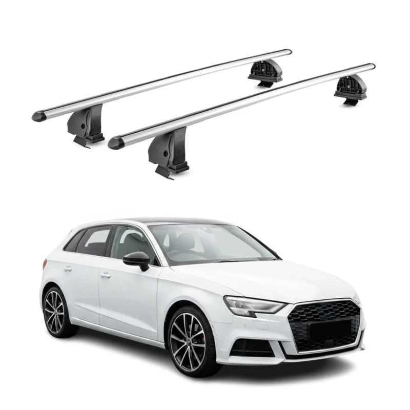 Alu Dachträger für Audi A3 8Y Sportback 2020-2026 TÜV T-Nut 75 kg 2tlg Silber