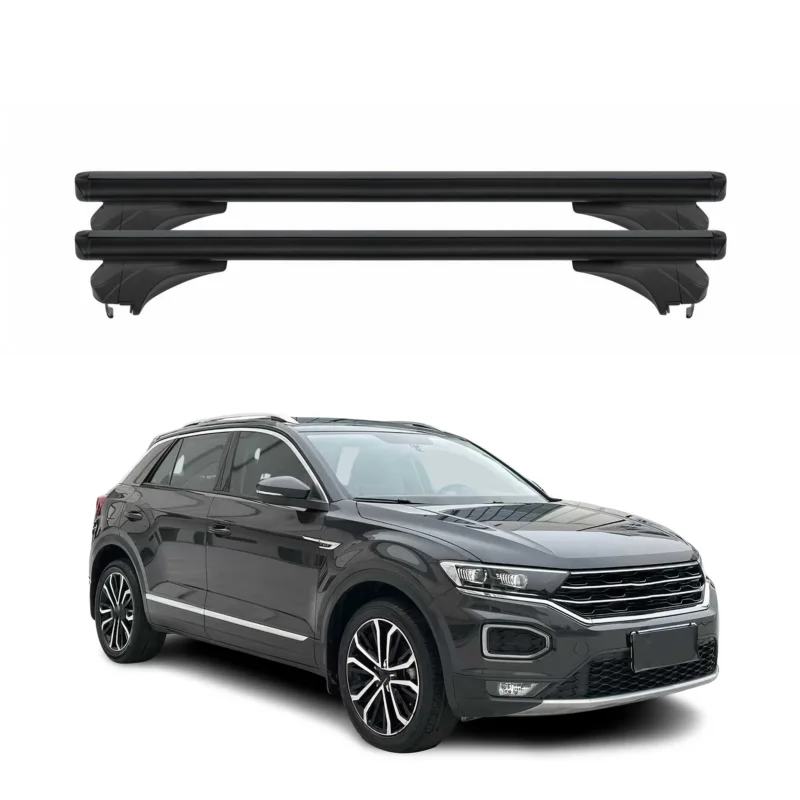 Menabo Dachträger Grundtäger für VW T-Roc 2018-2025 Aluminium Schwarz 2 tlg