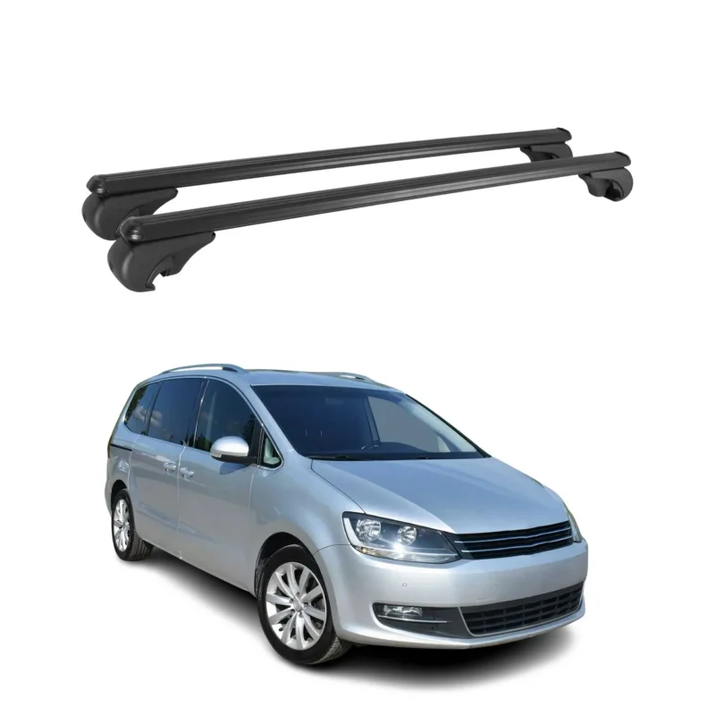 Dachträger für VW Sharan 2010-2023 Gepäckträger Grundträger Aluminium Schwarz 2x