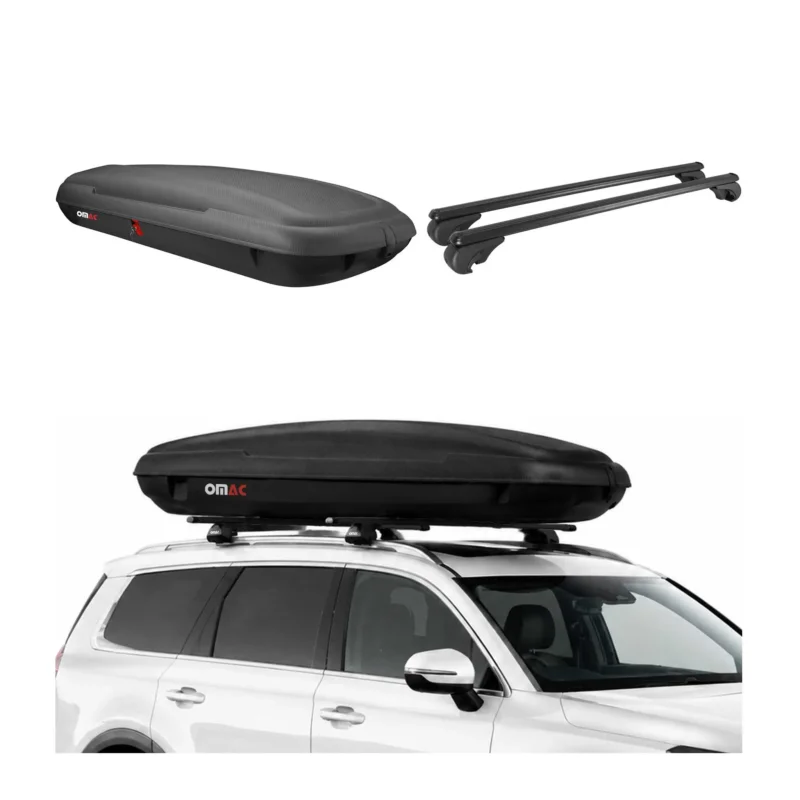 Carbonlook Dachbox 480L + Alu Dachträger Skoda Karoq 2017-2026 Schwarz