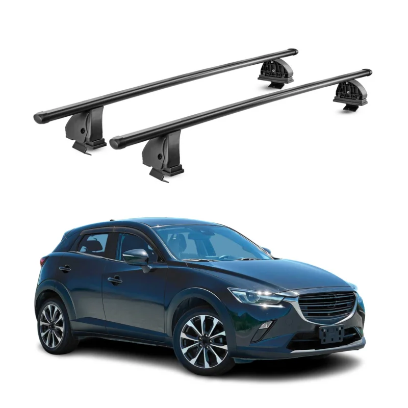 Stahl Dachträger für Mazda CX-3 2015-2021 TÜV Abschließbar 75 kg 2tlg Schwarz