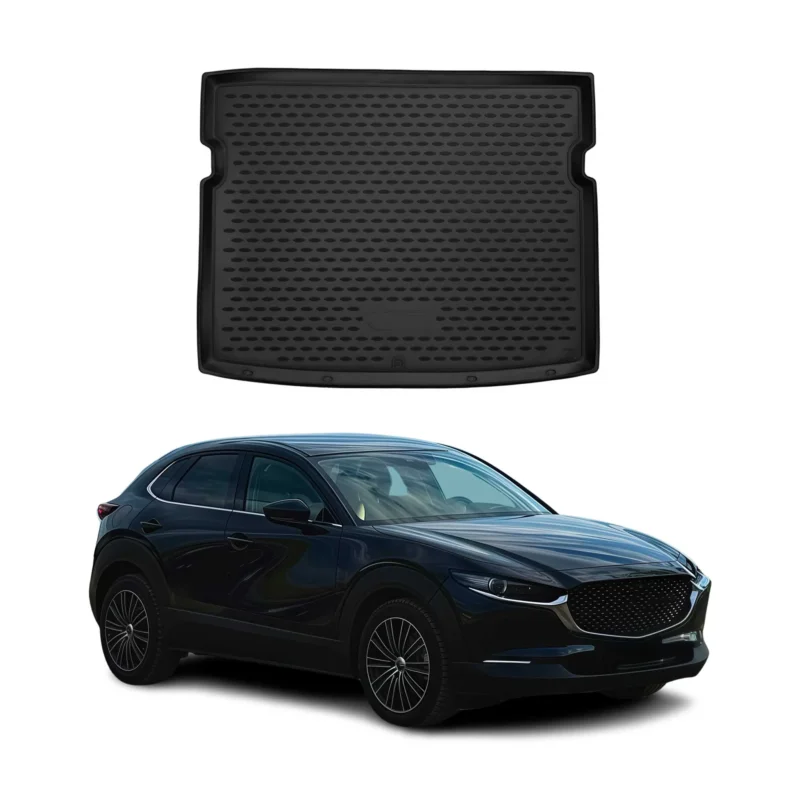 Kofferraummatte Kofferraumwanne für Mazda CX-30 2020-2026 Gummi TPE Schwarz