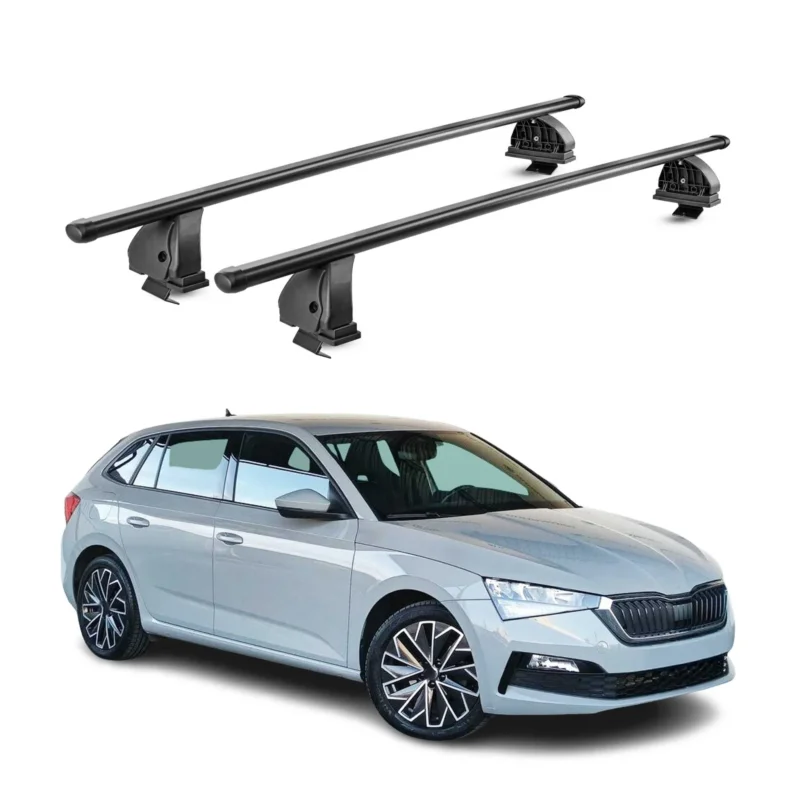 Stahl Dachträger für Skoda Scala 2019-2026 TÜV Abschließbar 75 kg 2tlg Schwarz