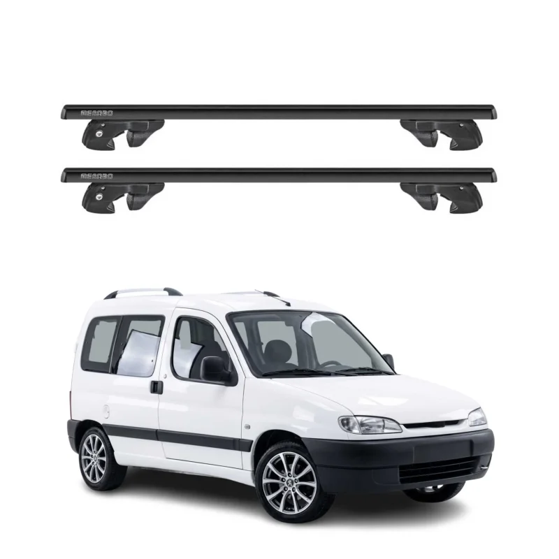 Dachträger Grundtäger für Peugeot Partner 1996-2012 Alu 90kg TÜV Schwarz 2tlg