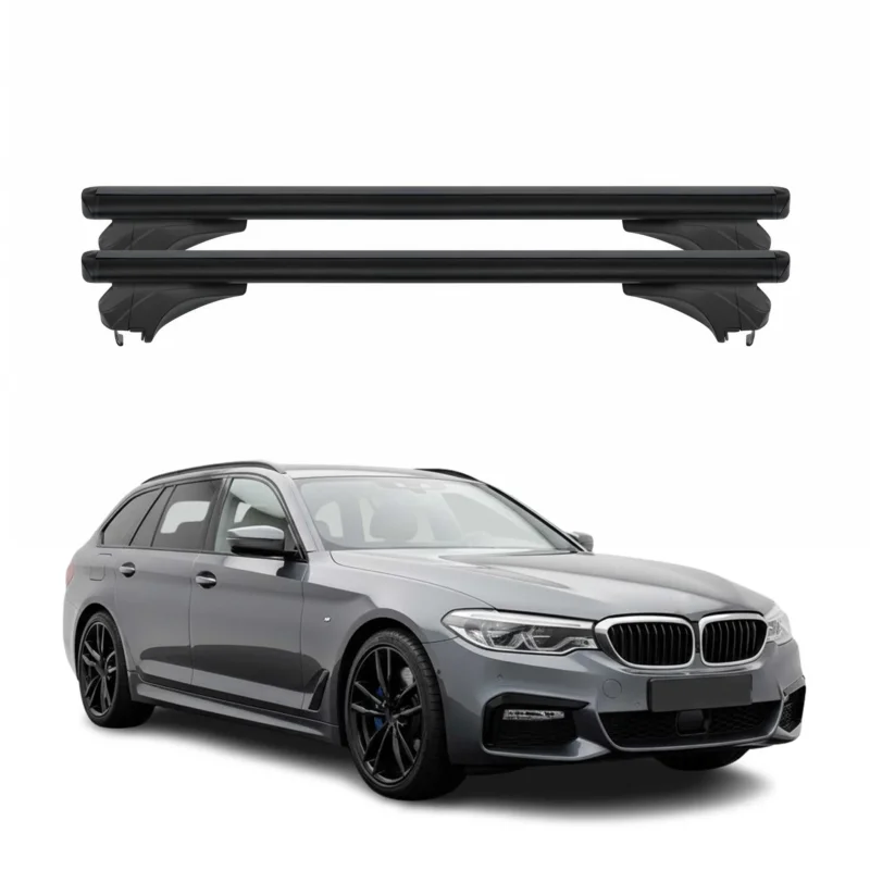 Menabo Dachträger Grundtäger für BMW 5er G31 Touring 2017-2023 Alu Schwarz 2 tlg