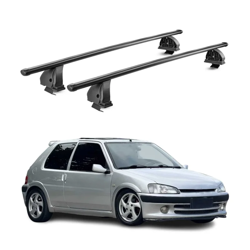 Stahl Dachträger für Peugeot 106 1991-2003 5Tür TÜV Abschließbar 2tlg Schwarz