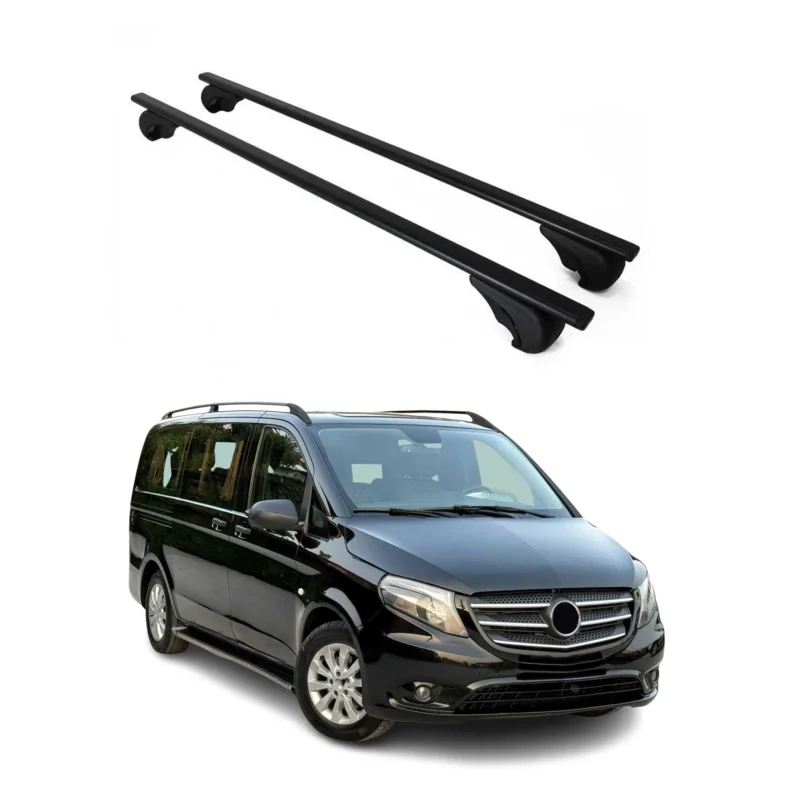 Dachträger Grundträger für Mercedes Vito W447 2014-2026 75kg Stahl Schwarz 2 tlg