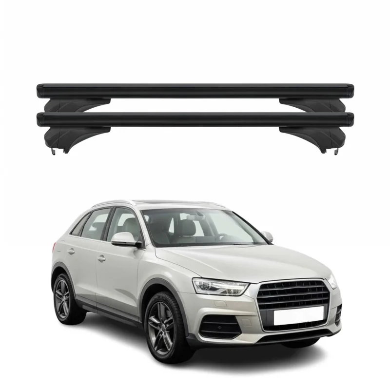 Menabo Dachträger Grundtäger für Audi Q3 8U 2011-2018 Aluminium Schwarz 2 tlg