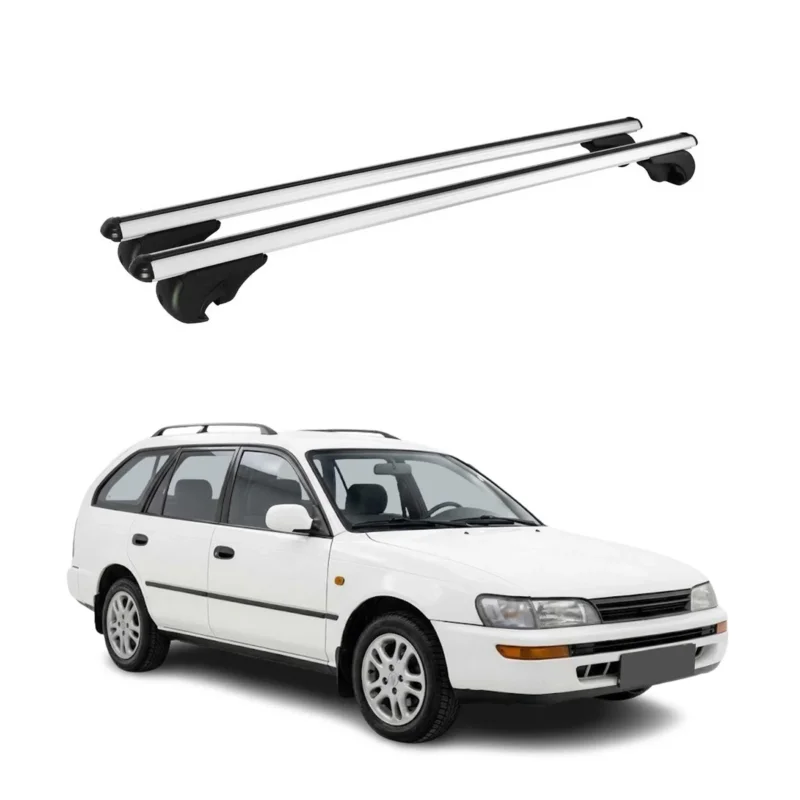 Dachträger Grundträger für Toyota Corolla mk8 Touring 1997-2002 TÜV Alu Silber