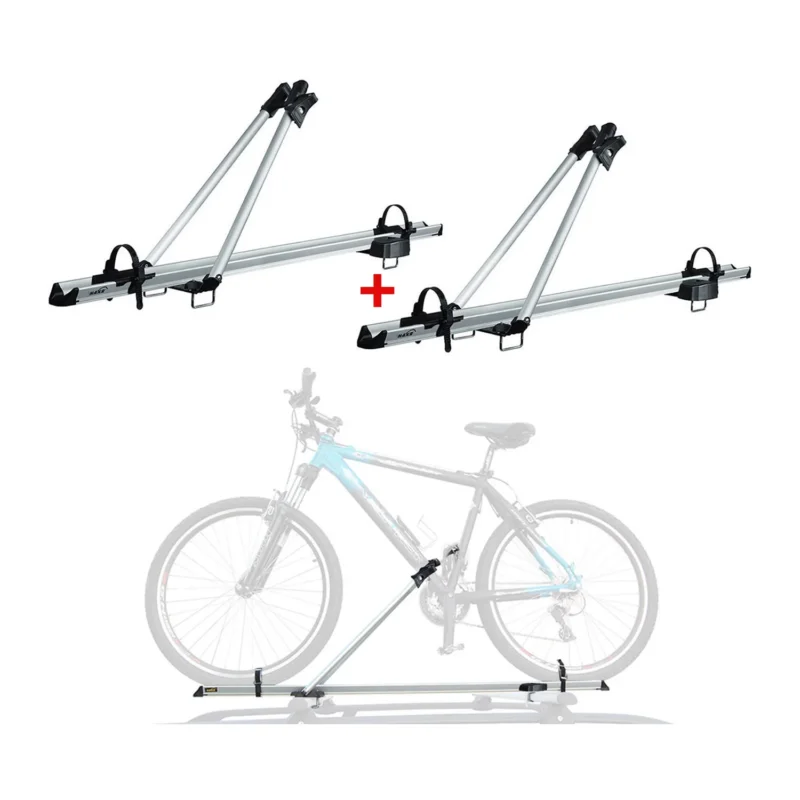 Fahrradträger Dachfahrradträger bis 17kg Aluminium Silber Fahrradhalter 2tlg