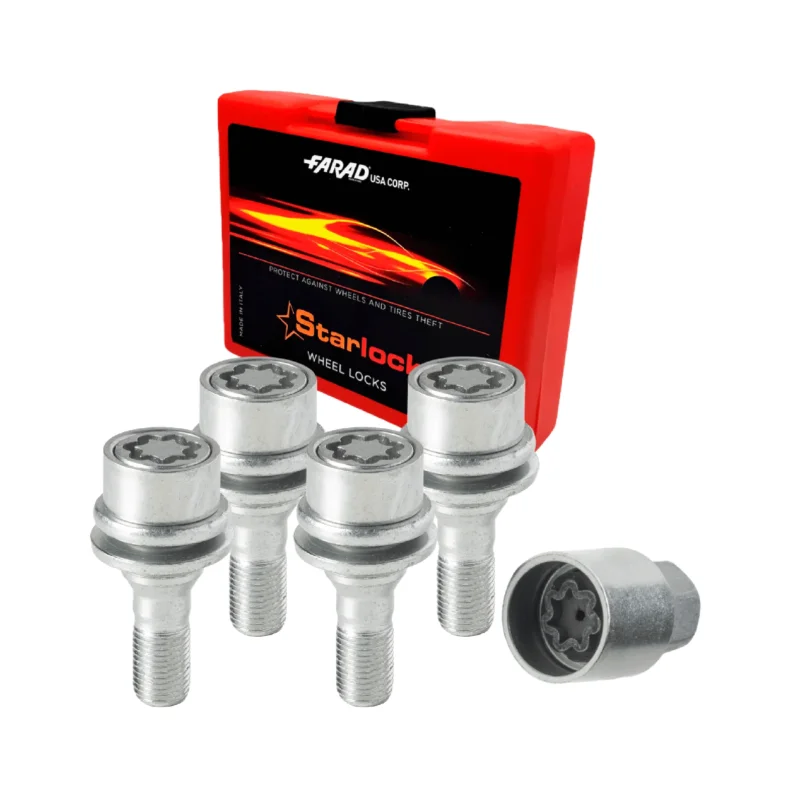 Radschloss Radschrauben Satz für Peugeot 607 bis 2002 Silber 4tlg M12X1.25