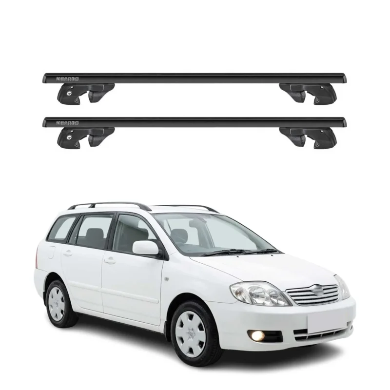 Dachträger Grundtäger für Toyota Corolla mk9 Kombi 2002-2007 Alu TÜV Schwarz 2x