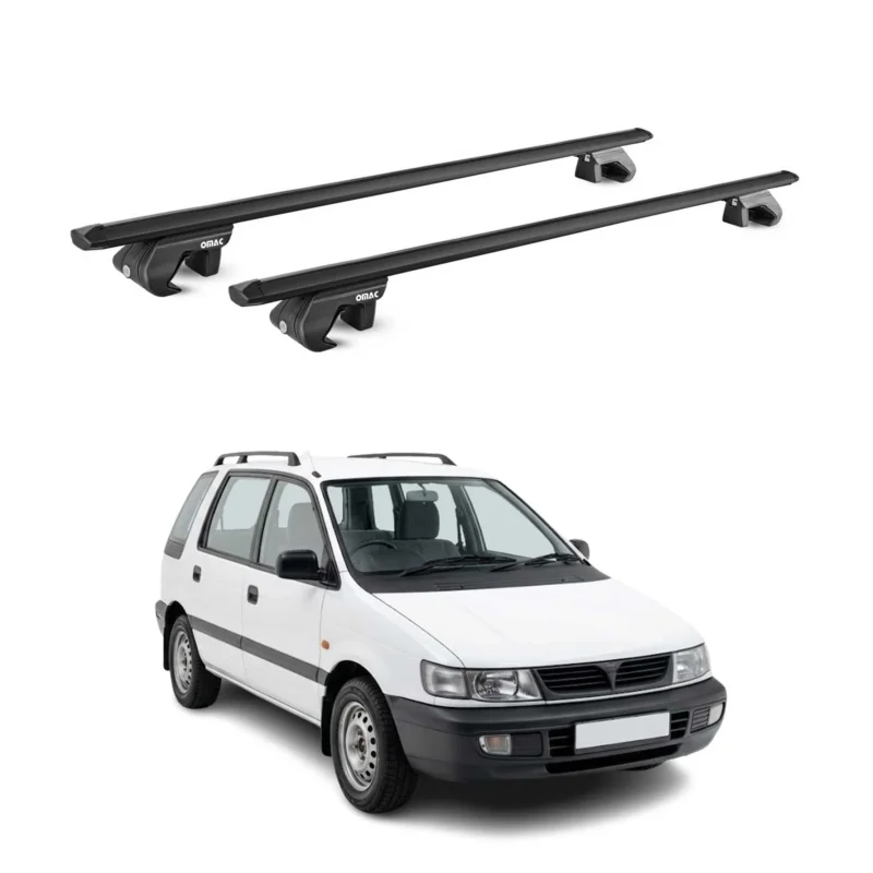 Dachträger Grundtäger für Mitsubishi Space Wagon I 1991-97 90kg Alu Schwarz ABE