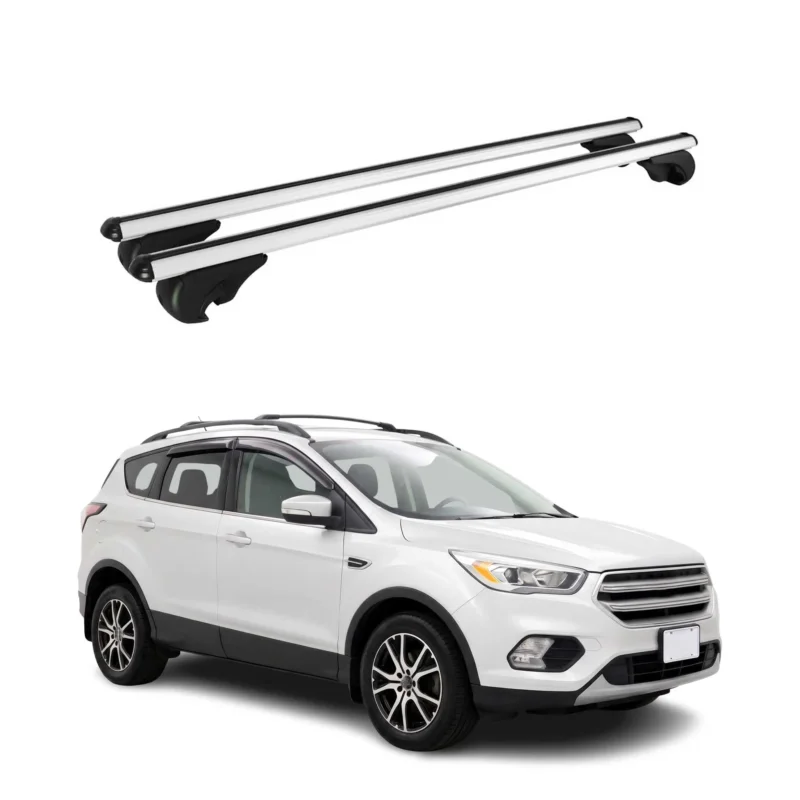 Dachträger Grundträger für Ford Kuga II 2012-2019 TÜV Aluminium Silber 2tlg