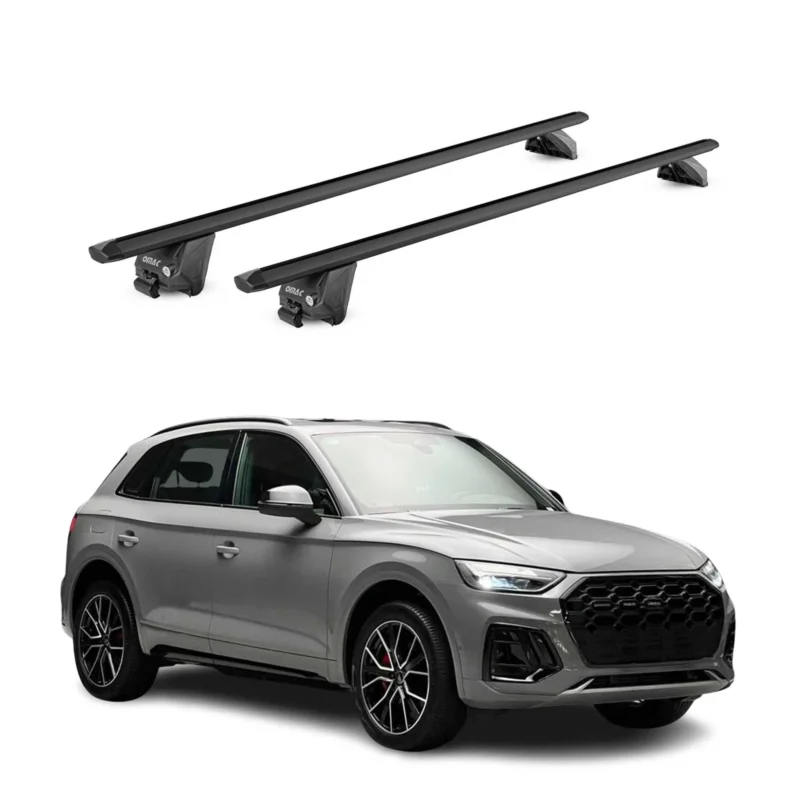 Dachträger Grundtäger für Audi Q5 mk3 2025-2026 100kg Alu Schwarz 2 tlg ABE