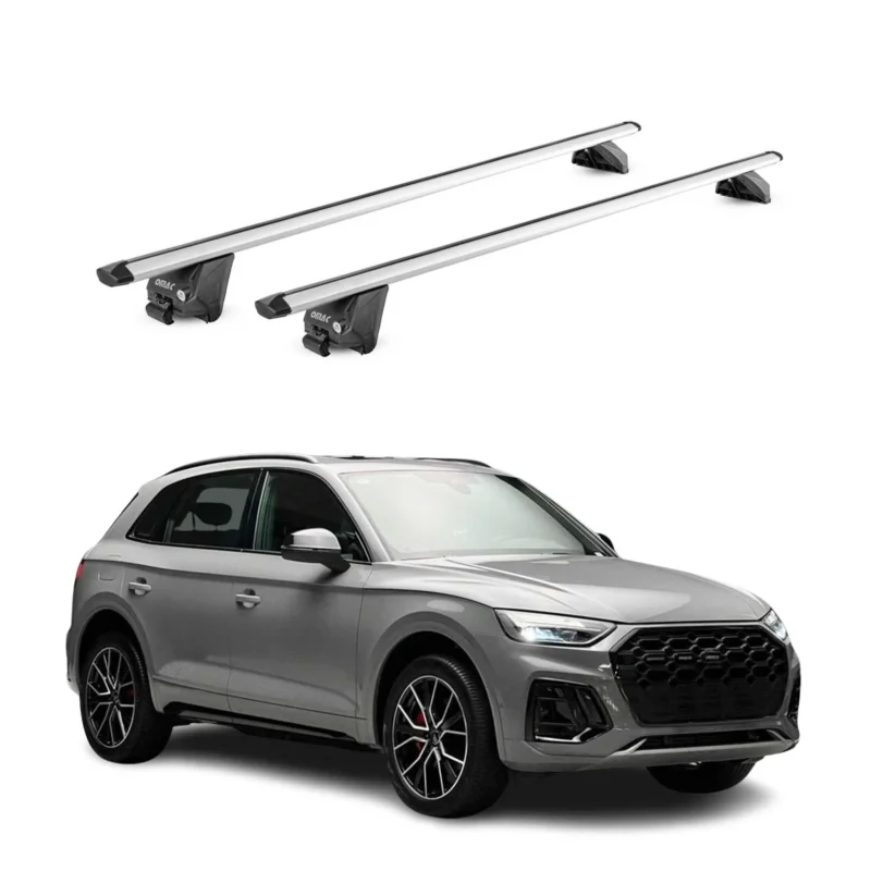 Dachträger Grundtäger für Audi Q5 mk3 2025-2026 100kg Aluminium Silber 2tlg ABE
