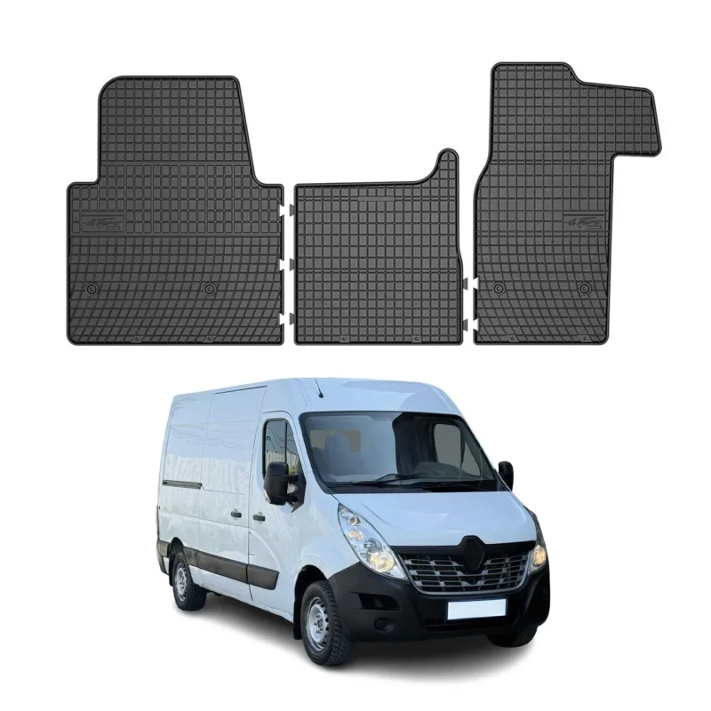 OMAC Gummi Fußmatten für Renault Master 2010-2024 Automatten Gummi Schwarz 3tlg