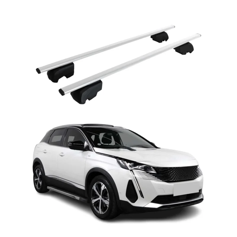 Dachträger Gepäckträger für Peugeot 3008 2016-2023 Grundträger ABE Silber 2x