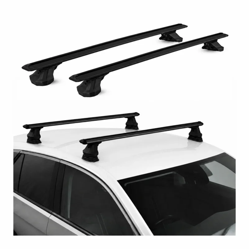 Dachträger für Mitsubishi Lancer Evolution X 2008-2016 Alu 2 Stück TÜV Schwarz