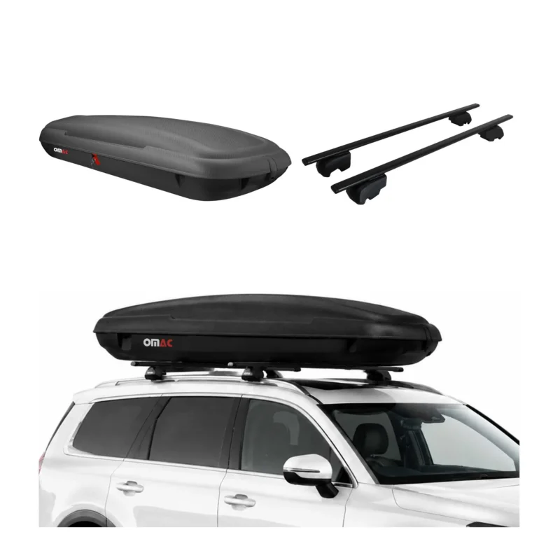 Carbonlook Dachbox 480L + Dachträger Hyundai Tucson III 2016-2021 Schwarz