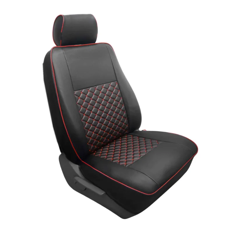 Sitzbezüge Schonbezüge für Ford Transit 2000-2014 Kunstleder Schwarz Rot