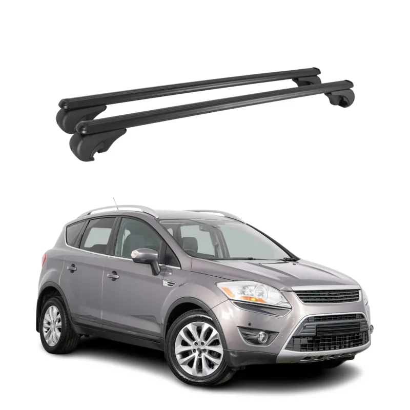 Dachträger Grundtäger für Ford Kuga I 2008-2012 75kg Aluminium Schwarz 2tlg