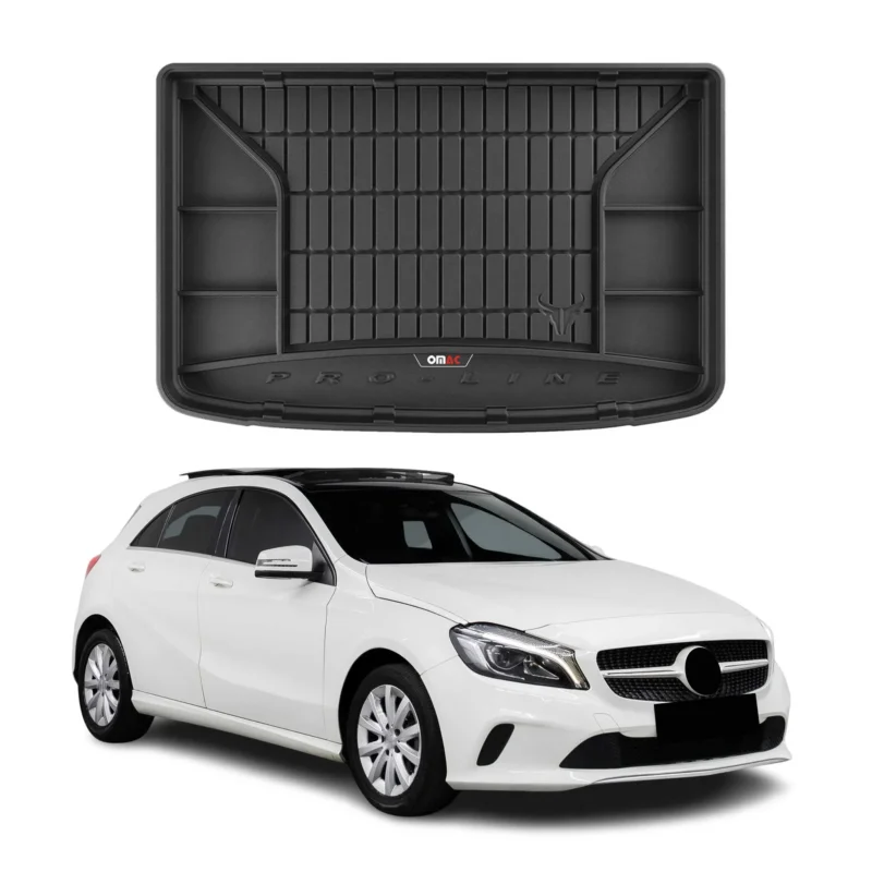 OMAC Gummi Kofferraumwanne für Mercedes A Klasse W176 2012-2018 TPE Schwarz