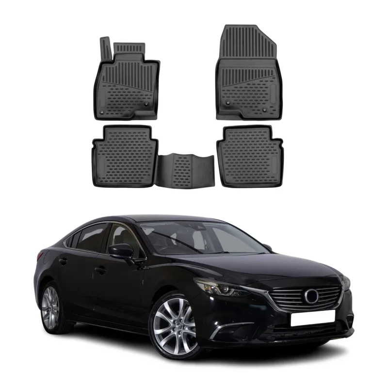 OMAC Gummimatten Fußmatten für Mazda 6 2012-2016 TPE Automatten Schwarz 4x
