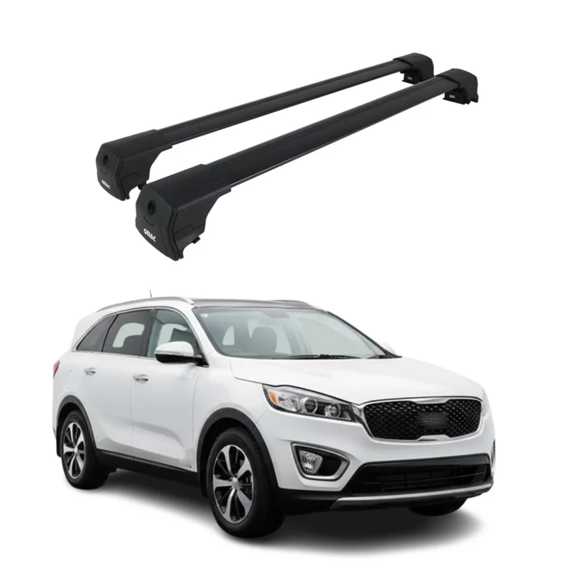 Dachträger Grundtäger für Kia Sorento mk3 2015-2020 75kg Aluminium Schwarz 2 tlg