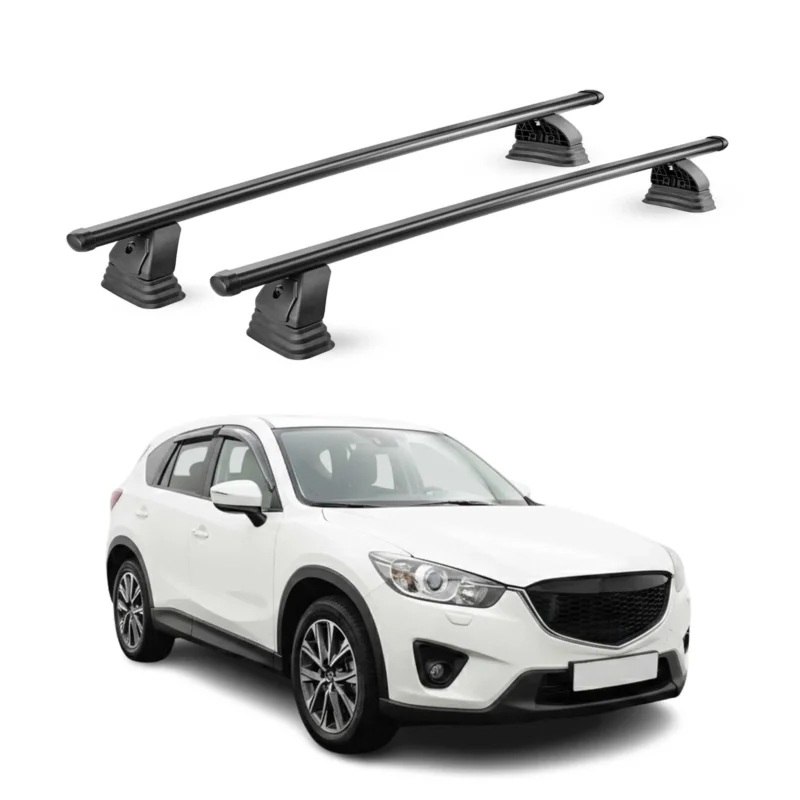 Stahl Dachträger für Mazda CX-5 I 2013-2016 TÜV Abschließbar 75 kg 2tlg Schwarz