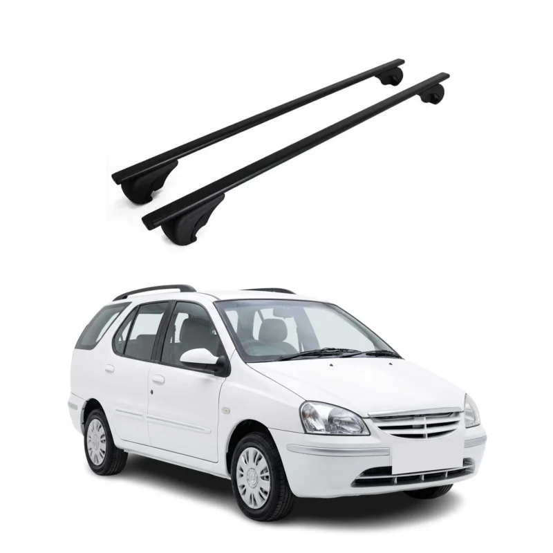 Dachträger Grundträger für Tata Indigo I Kombi 2002-2009 TÜV Alu Schwarz 2x