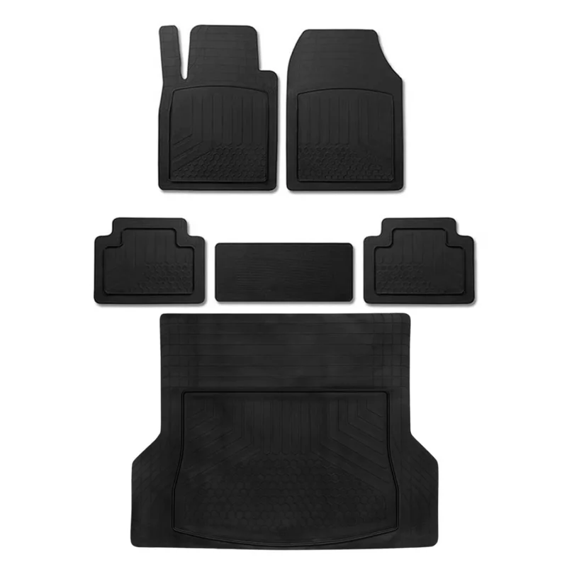 Fußmatten & Kofferraumwanne Set für Opel Mokka Antirutsch Universal Schwarz