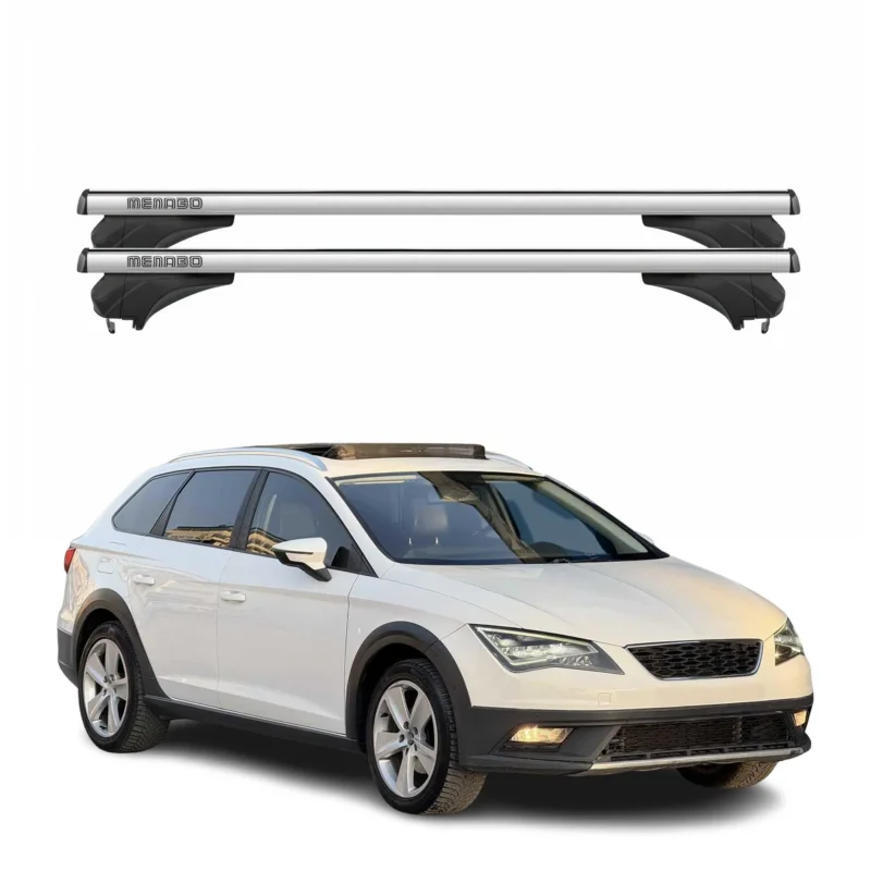 Menabo Dachträger für Seat Leon III X-Perience 2015-2020 Aluminium Silber 2 tlg