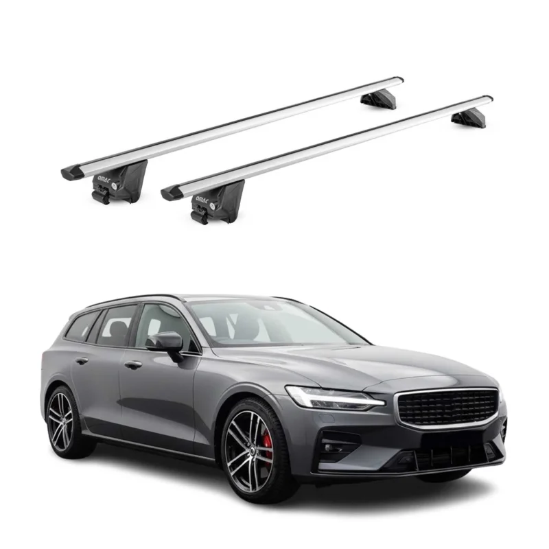 Dachträger für Volvo V60 II 2019-2026 100kg Aluminium Silber 2x ABE