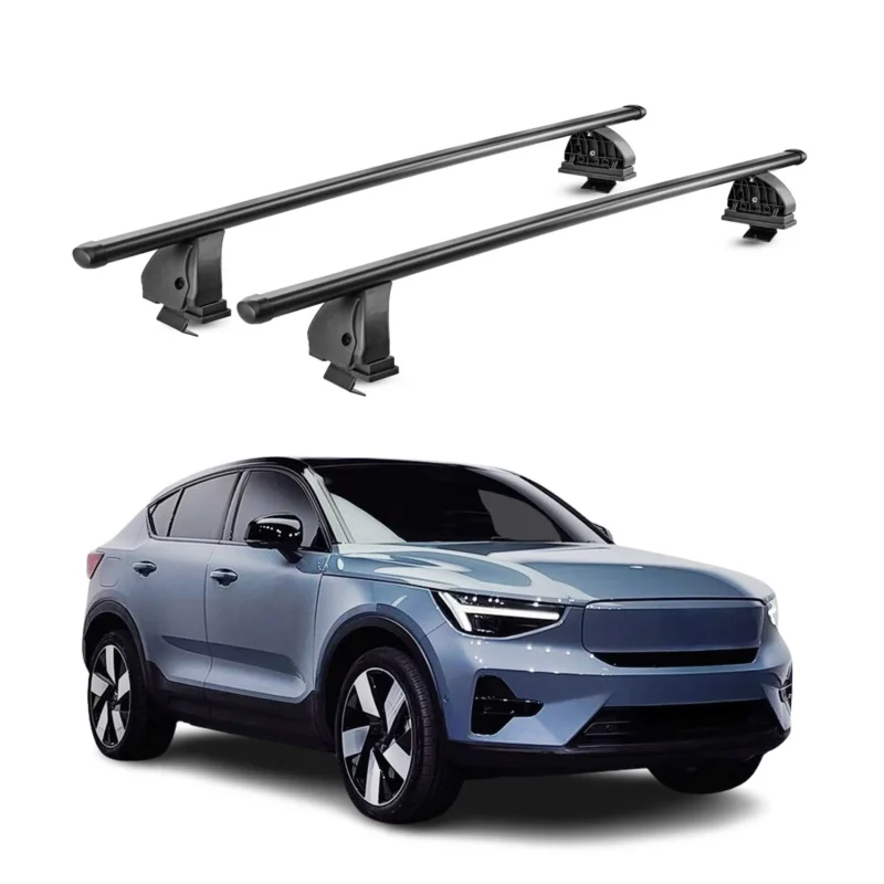 Stahl Dachträger für Volvo C40 2022-2026 TÜV Abschließbar 75 kg 2tlg Schwarz