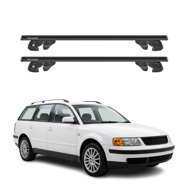 Dachträger Grundtäger für VW Passat B5 Variant 1996-2005 Alu 90kg TÜV Schwarz 2x
