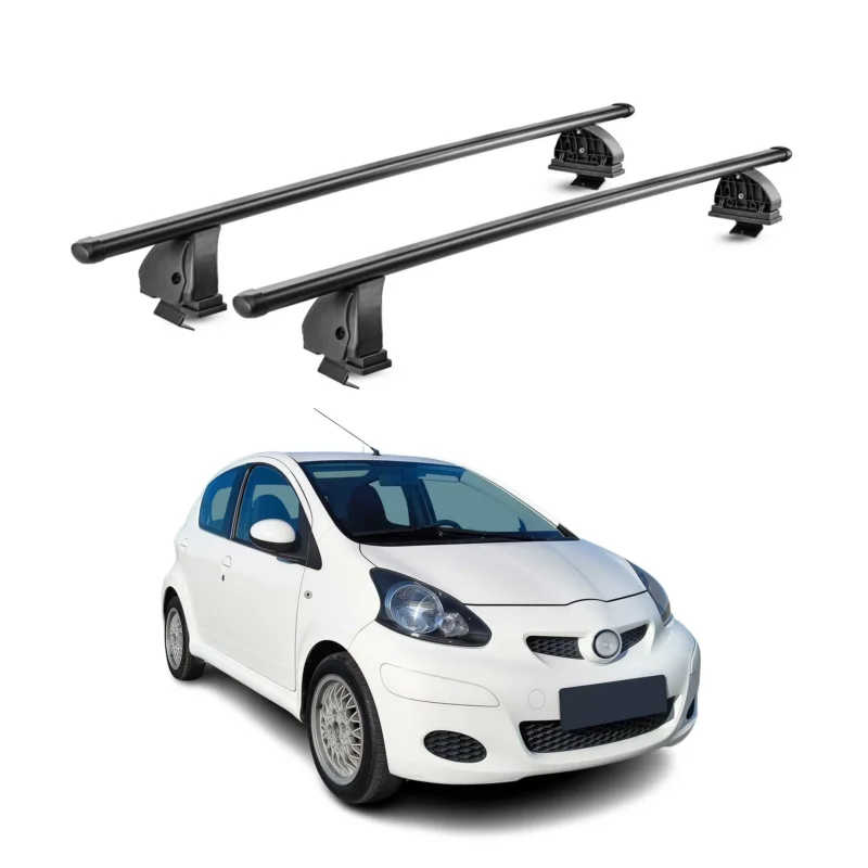 Stahl Dachträger für Toyota Aygo I 2005-2014 TÜV Abschließbar 2tlg Schwarz