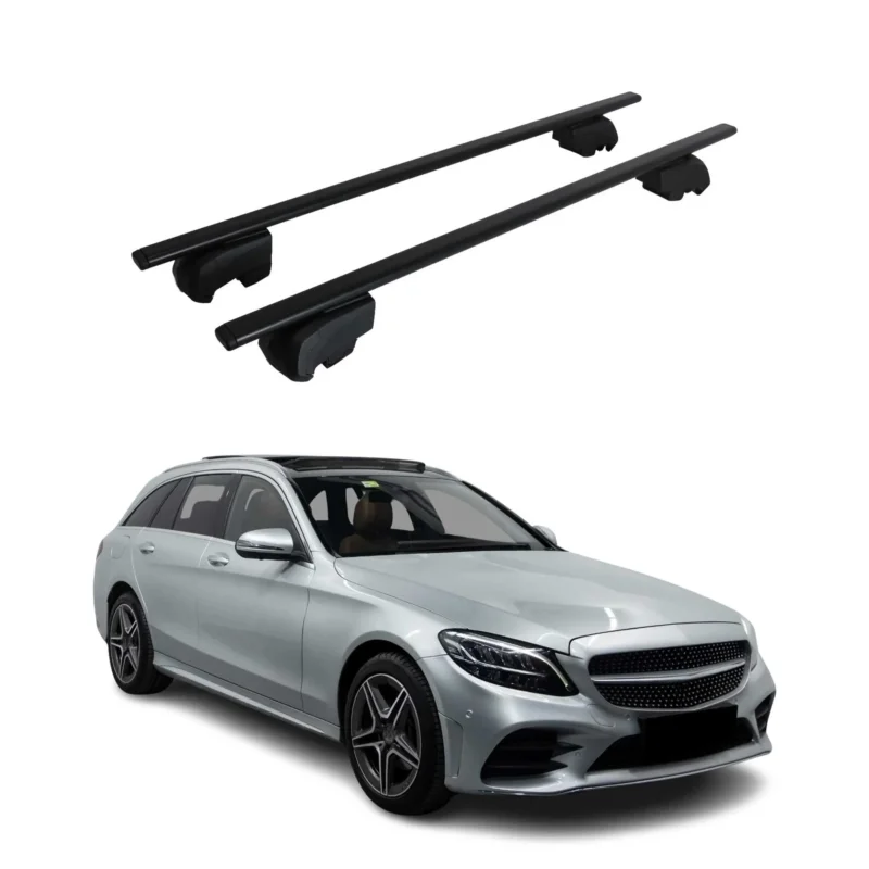 Dachträger für Mercedes C Klasse S205 Kombi 2015-2021 75kg Stahl Schwarz 2x