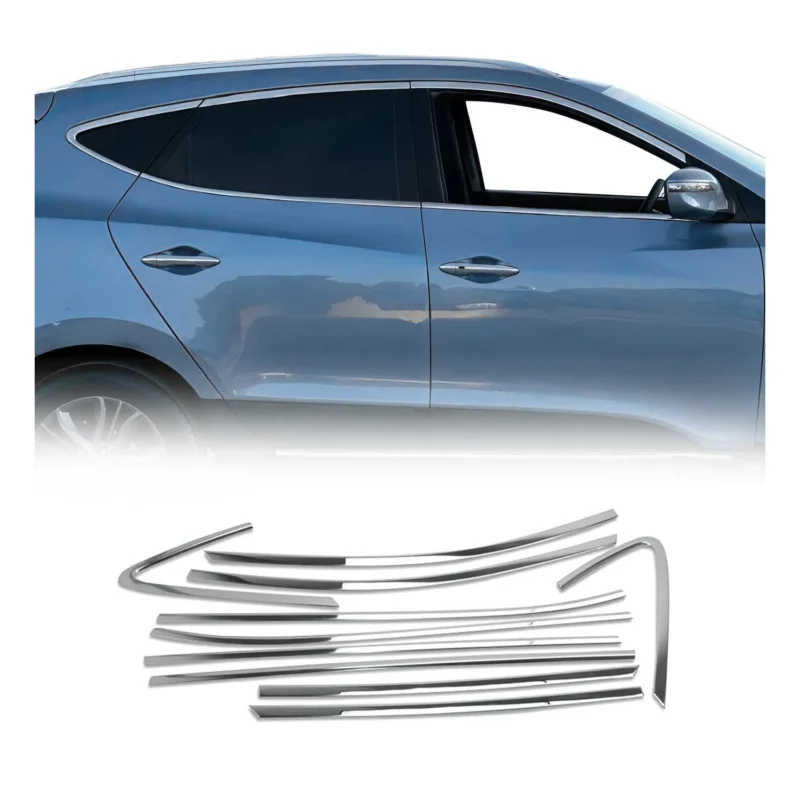 Fensterleisten Fensterrahmen für Hyundai IX35 2010-2024 Edelstahl Chrom 10x